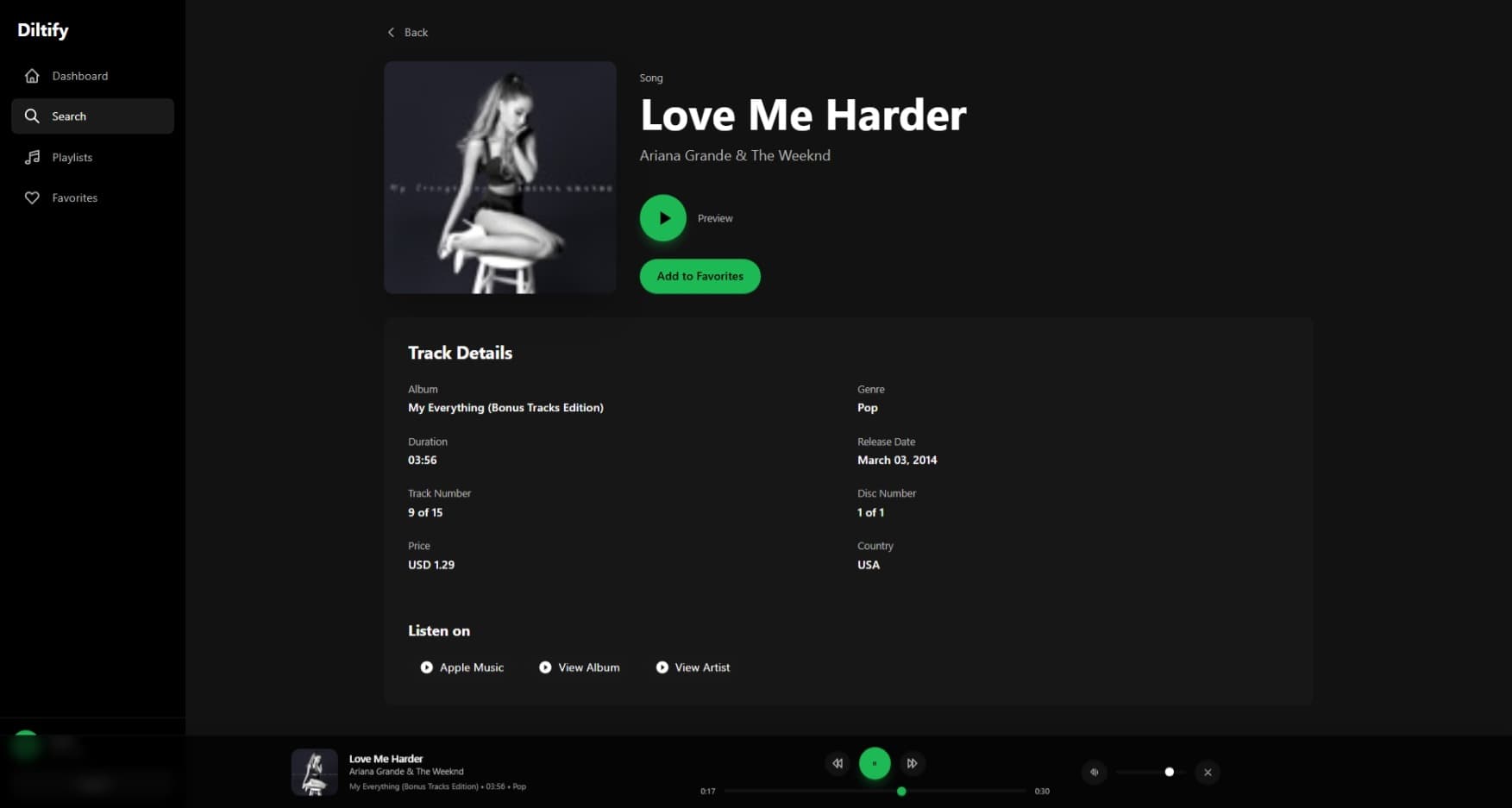 Diltify - Web Music Player